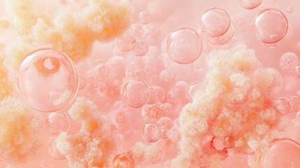 Poster - Peach fuzz textures with circular designs for creative projects