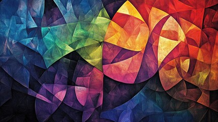 Poster - Colorful abstract wallpaper showcasing intricate geometric designs
