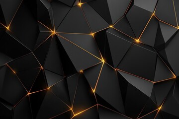 Wall Mural - dark black wallpaper with subtle glowing geometric shapes