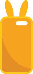 Poster - orange phone case with bunny ears featuring back camera hole isolated on white background