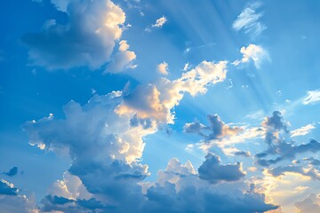 Blue sky with some clouds.