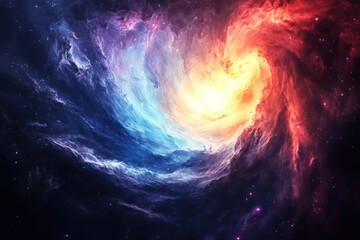 Wall Mural - mystical galaxy scene with swirling cosmic light and deep colors