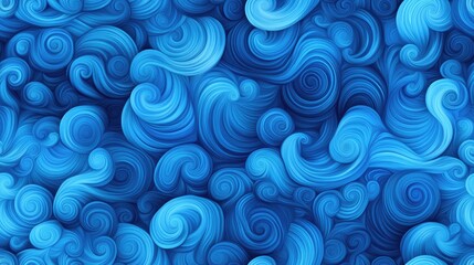 Poster - Blue swirling background abstract seamless design