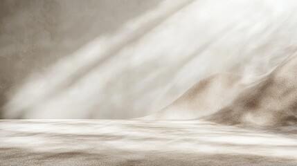 Poster - 3D rendering of a stylish soft beige carpet on a white background