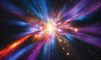Sticker - Colorful cosmic explosion representing the Big Bang with ai generated.

