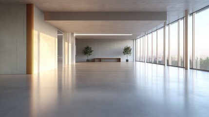 Poster - realistic interior of an empty apartment in 3d rendering
