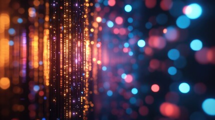 Poster - Glittering vintage lights create an abstract blurred background effect