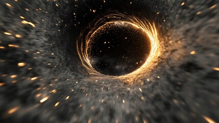 Poster - Black hole in a 3D cartoon rendering with a science fiction wallpaper theme