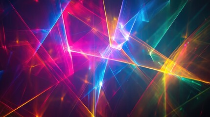Poster - Multicolored laser light abstract background featuring geometric patterns ideal for endless texture applications such as wallpaper pattern fills and surface designs