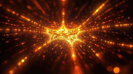 Poster - 3D rendering of an abstract fractal illuminated background