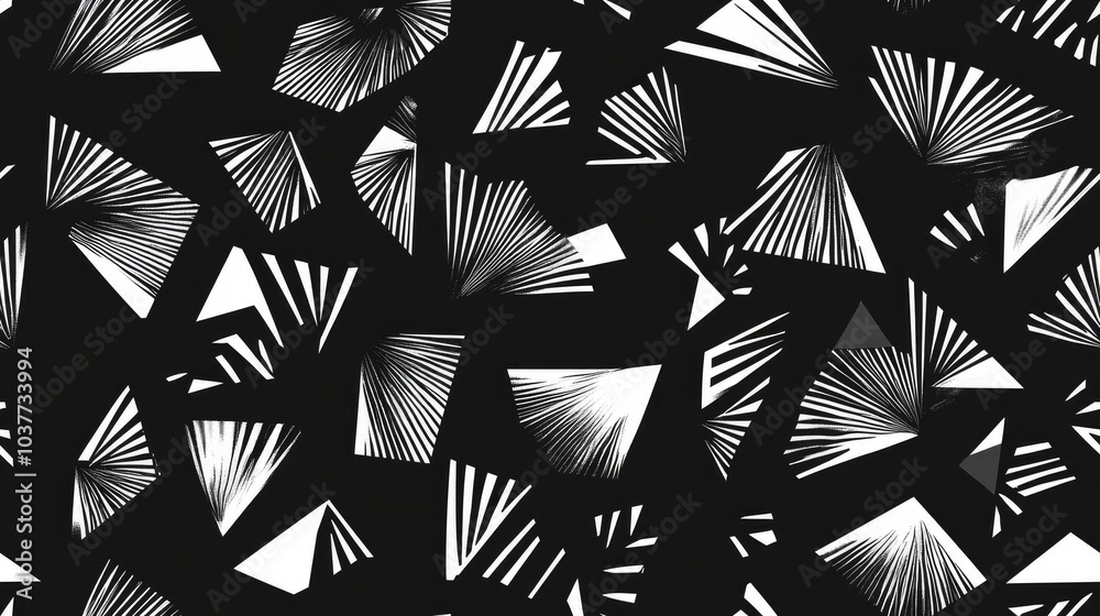 Raster monochrome texture featuring a seamless pattern of sharp ...