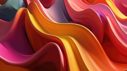 Poster - Abstract colorful background of curves in 3D cartoon rendering