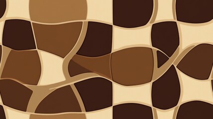 Poster - Abstract seamless pattern featuring brown squares with an Arabic design Stylish graphic background suitable for prints textiles wrapping paper and wallpaper Illustration of modern abstract texture