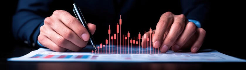 Poster - Hands analyzing financial data with charts and graphs in a professional setting.