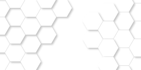 Vector abstract 3d white hexagon realistic mesh cell honeycomb texture. geometric white grid emboss hexagonal background. luxury emboss honeycomb white pattern shadow polygonal square web connection.