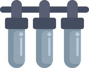 Wall Mural - This vector illustration features laboratory equipment holding three test tubes hanging on a stand, potentially symbolizing scientific research and experiments