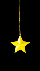 Poster - yellow star hanging on a string