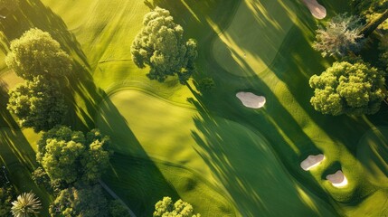 Sticker - Aerial View of a Lush Golf Course