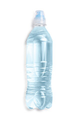 Wall Mural - Plastic bottle of water isolated on white, top view