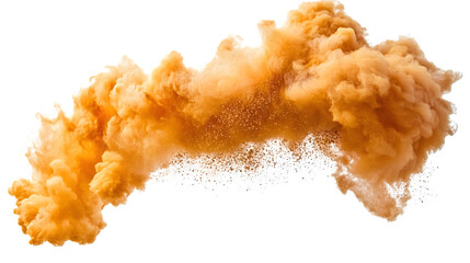 Wall Mural - orange smoke cloud on transparent bg background, transparent bg