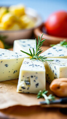 Poster - creamy speckled cheese board with rosemary