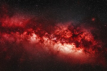 red galaxy night sky filled with stars and the milky way, rendered in vibrant colors that capture th