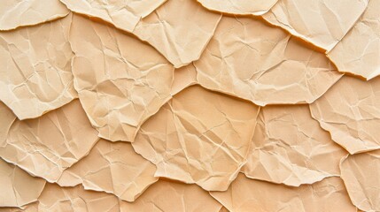 Crumpled brown paper showcases an oldworld charm, perfect for creating rustic backgrounds and textured designs.