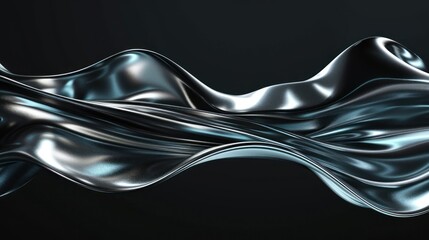 Wall Mural - Abstract Silver Fabric Flowing