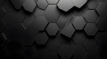 Poster - Dark hexagon wallpaper or background. 