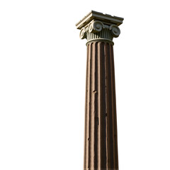 Old granite column on a white background