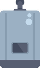 Poster - illustration featuring a modern gas boiler providing hot water for central heating