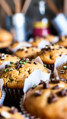 Sticker - close- shot a chocolate chip green sprinkle muffin