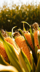 Sticker - golden ears corn a lush field