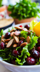 Sticker - bowl fresh salad with red berries toasted almonds