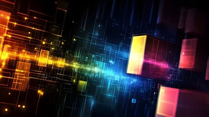 Wall Mural - abstract technology business background with motion blur zoom