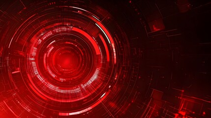Poster - red technology background and abstract digital tech circle.copy space.