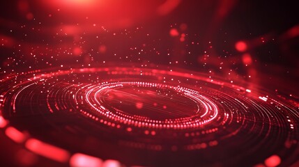 Poster - red technology background and abstract digital tech circle.copy space.