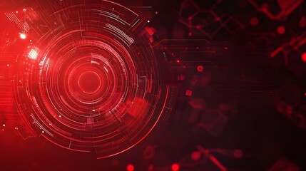 Poster - Red technology background and abstract digital tech circle.copy space.