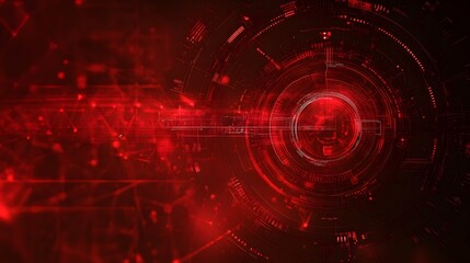 Poster - Red technology background and abstract digital tech circle.copy space.