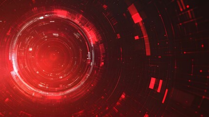 Poster - Red technology background and abstract digital tech circle.copy space.