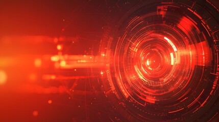 Poster - Red technology background and abstract digital tech circle.copy space.