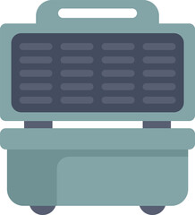 Poster - Electric waffle iron standing with open non stick cooking surface ready for batter