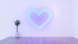 © Augustus - Illuminated Heart Outline: A Stunning Light Blue to Deep Purple Gradient Poster for Modern Interior Decor and Sporty Spaces on a Clean White Canvas