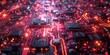 © D.Myts - Close-up view of intricate circuit board with glowing connections and components. Generative AI