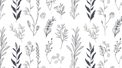 Wall Mural - Floral Pattern Illustration