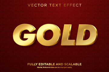 Editable gold text effect vector template