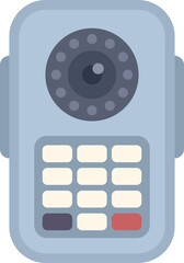 Poster - modern intercom system with camera and keypad displaying security features for enhanced home or offi