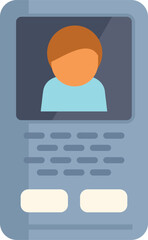 Poster - smartphone is showing user profile with photo and personal information