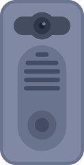Poster - modern intercom system with a camera, speaker, and microphone, providing communication and security
