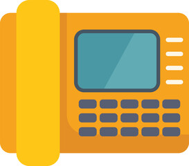 Poster - Yellow office phone with large buttons and a digital display is waiting on a desk